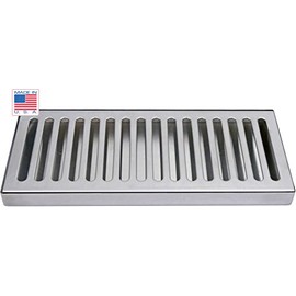 12" X 5" SS Draft Beer Drip Tray, Kegerator, Countertop, Surface Mount - No Drain