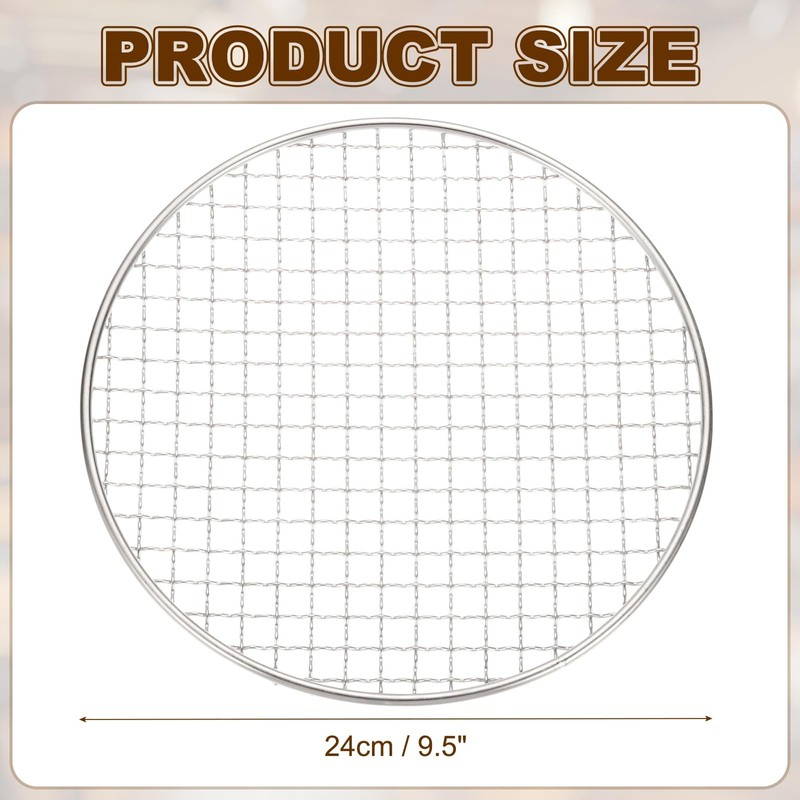 uxcell Stainless Steel Cooling Racks,9.5 Inch Round BBQ Grill Net