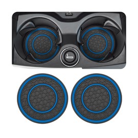 Osilly 2 Pack Car Coasters for Cup Holder, 2.75 Inch No-Slip Anti Dust Insert Coaster, Universal Auto Waterproof Coasters Silicon Insulation Cup Mats for Woman Man, Suit for Vehicle Interior (Blue)