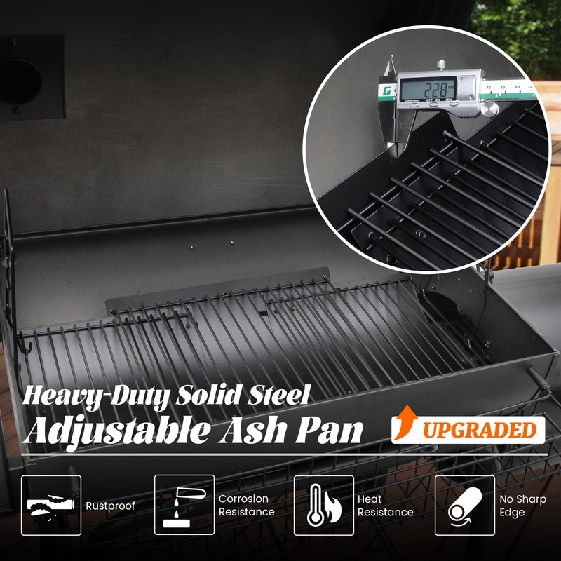 Adjustable Ash Pan for Chargriller Charbroil Grill Charcoal Tray Metal