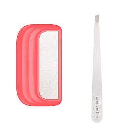 Tweezerfile Tweezer Sharpener & Tweezer Set (Coral Red)