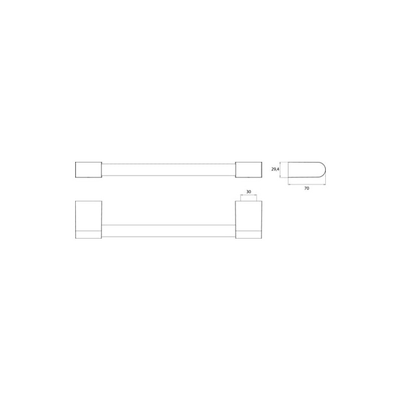 Emco Flow Bath Handle 300 mm in Black for Bathroom