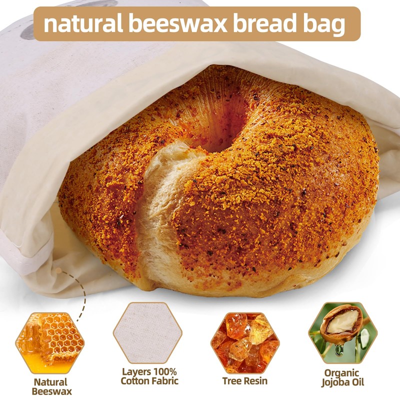 chucheng 13x17 inch Beeswax Bread Bag (2 pack)