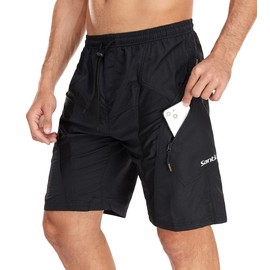 Santic Men's Cycling Shorts Loose-Fit Bike Bicycle MTB Mountain Bike Shorts Black
