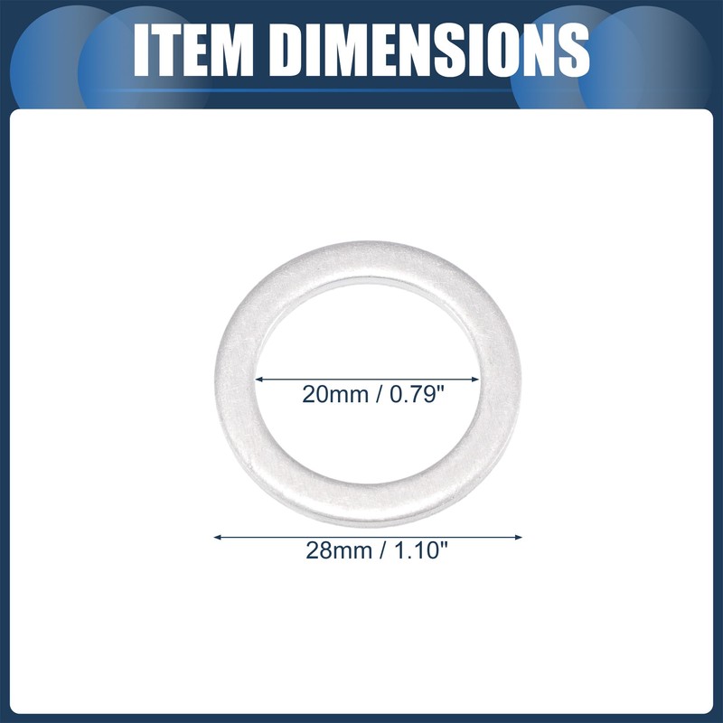 INFINAUTO Oil Drain Plug Gasket 20mm 0.79" ID No.94109200000 Aluminum