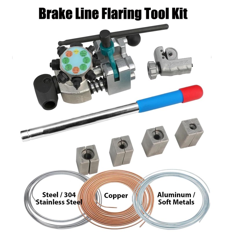 RQG Professional Brake Line Flaring Tool Kit, 45 Degree Single/Bubble/Double