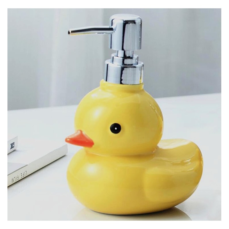 EatingBiting 450ml Split Yellow Cartoon Duck Ceramic Hand Soap Dispenser
