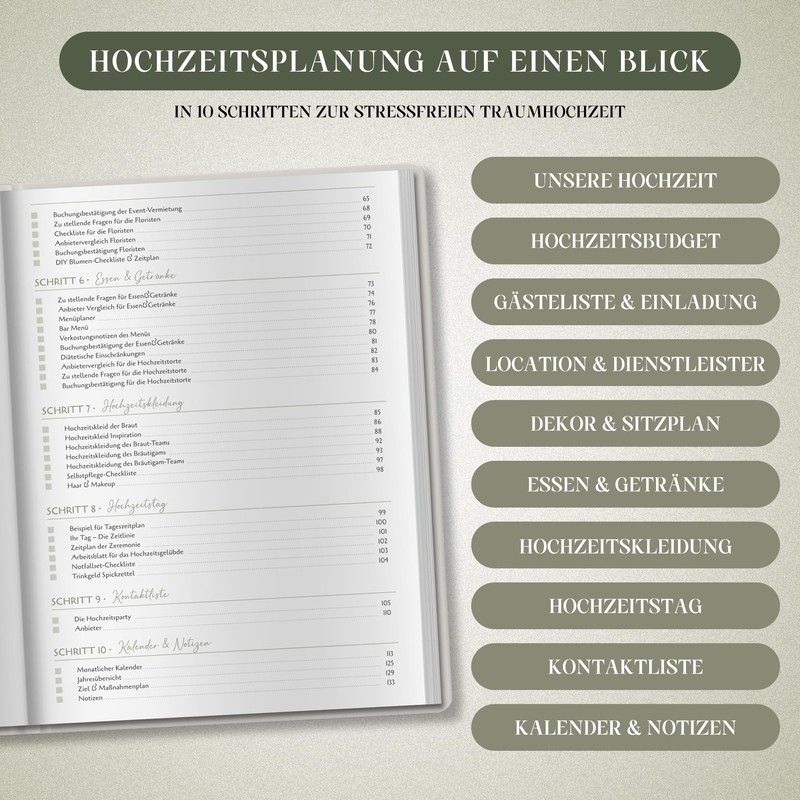 BIROYAL Wedding Planner German for the Big Day, 160 Pages