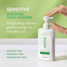 Native Sensitive Face Wash Spa Day Daily Facial Cleanser (2 packs) |Scent / 네이티브 센시티브 페이스 워시 스파 데이 데일리 페이셜 클렌저 (2팩) | 알로에와 비타민 B3 무향 12온스 함유 클리너 Scent