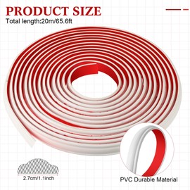 Innconee 65.6ft Peel and Stick Molding Chair Rail Panel Flexible Crown Molding Trim Self Adhesive Panel Moulding Decor Lines for Wall Door Cabinet Frame Mirror Window Border(1.1 Inch X 65.6 ft,White)
