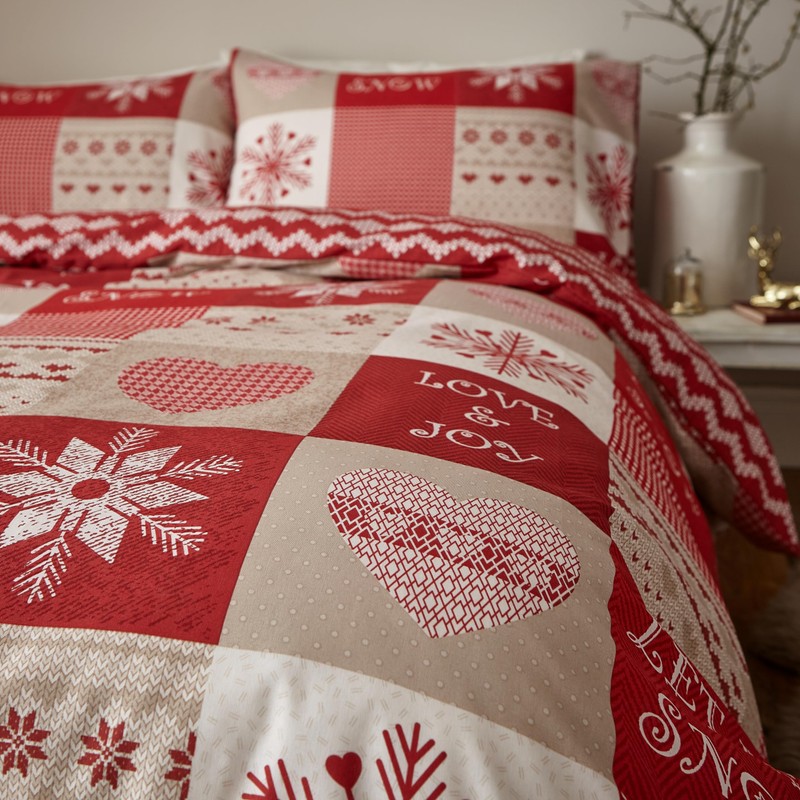 Catherine Lansfield Christmas Let It Snow Reversible Single Duvet Cover