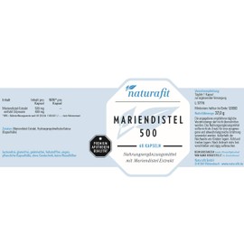 naturafit Milk Thistle 500 Capsules, Pack of 60.0 Capsules