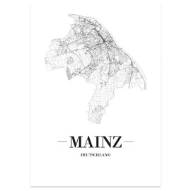 JUNIWORDS Mainz White City Poster, white