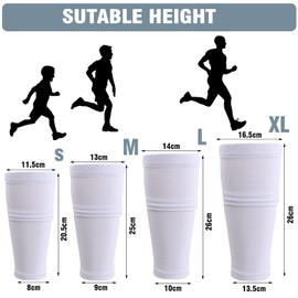Xzeemo Football Shin Pads with Non-Slip Strips, Football Shin Guards with Optimised Pocket Children's Football Shin Pads Football Socks Set for Children Youth Adults