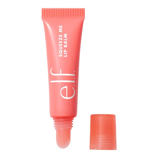 e.l.f. Squeeze Me Lip Balm, Moisturising Lip Balm for a Touch of Colour, with Hyaluronic Acid, Vegan & Cruelty Free, Strawberry, 6 g