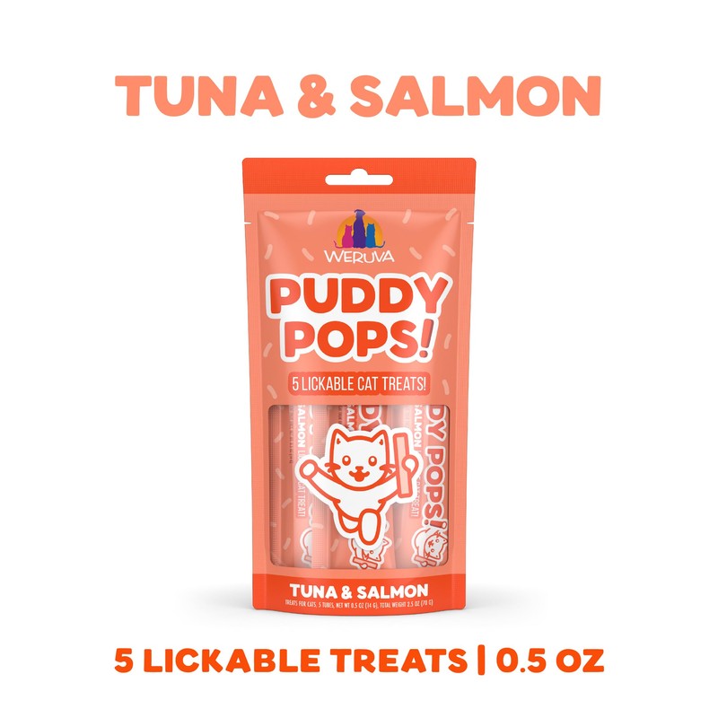 Weruva Puddy Pops, Tuna and Salmon Lickable Cat Treats, 0.5oz