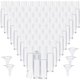 150 Pcs Glass Essential Oil Roller Bottles 10 ml, Clear,White