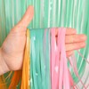 BRAVESHINE Tinsel Foil Fringe Curtains - 2Pcs 3.2x8.2ft Pastel Colourful