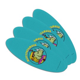 Hippypotamous Hippy Hippo Funny Humor Double-Sided Oval Nail File Emery Board Set 4 Pack