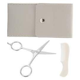 Bluezoo Beard Mustache Scissors Combs Professional Men Hair Grooming Kit with Carrying Pouch
