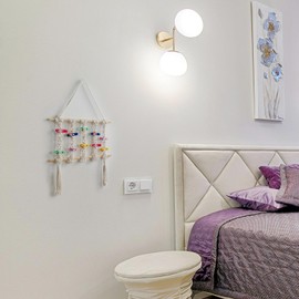 Macrame Hair Claw Clip Organizer - Boho Cotton Rope Wall Organizer for Hair Accessories, Decorative Storage Shelf for Bedroom, for Girl Woven Tapestry Hanging - Hair Clip Storage Organizer