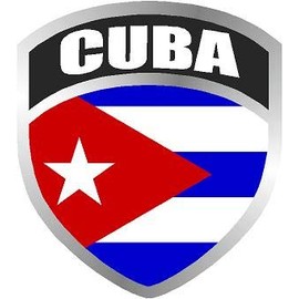4" Cuba Cuban Shield Flag Sticker