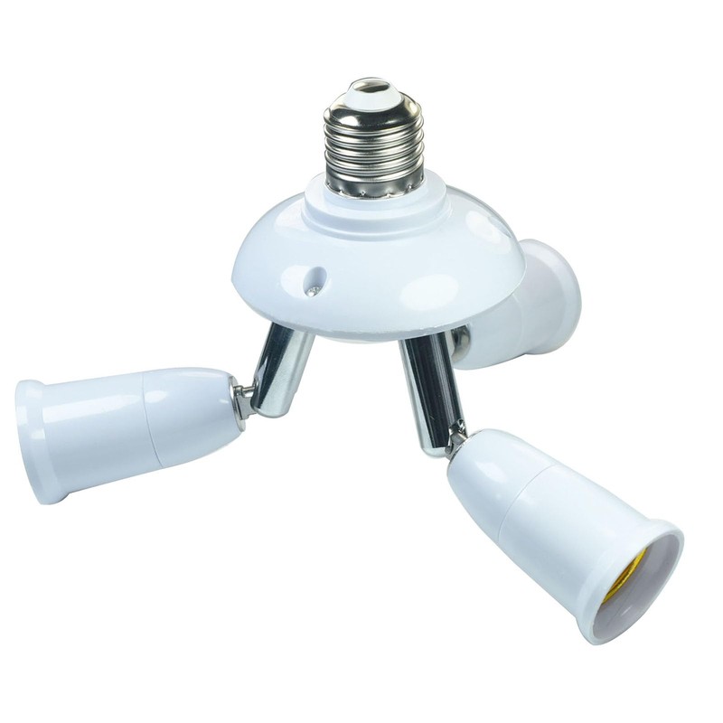 WPJCS 3 in 1 E27 Light Socket Splitter Adapter, Standard
