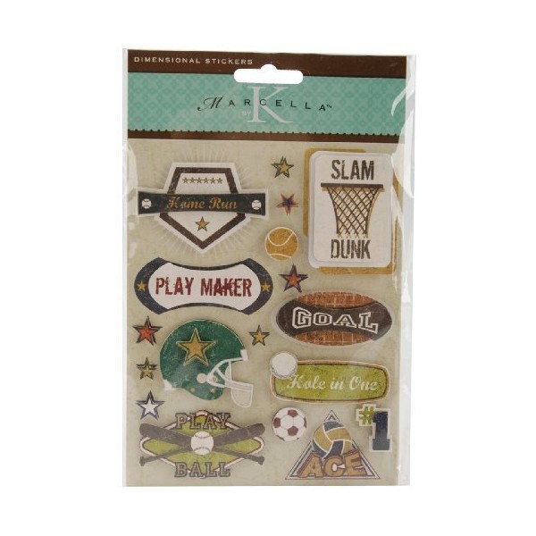MARCELLA BY KAY Dimensional Stickers, Distressed Sport