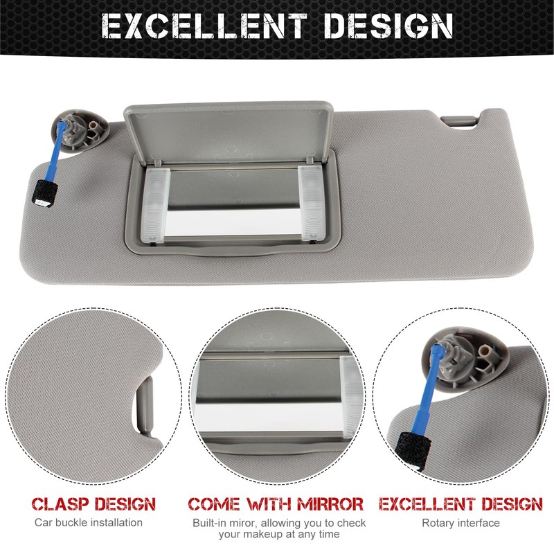 PEVAST Left & Right Sun Visor with Upgraded Bright LED