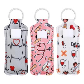COOKOOKY Chapstick Holder Keychain Cute Lip Balm Keychain Holder with Clip (Hospital#03)