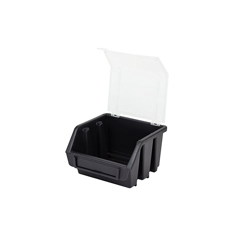 Black small plastic lidded storage bin ERGO-Box Plus
