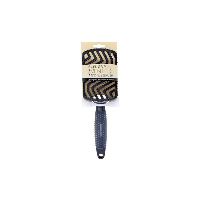 Swissco Pro Gel Grip Vented Hair Brush Gloss (Black Gloss)