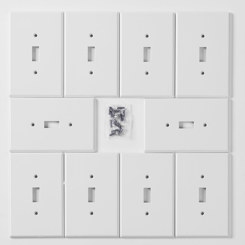 Bates- Light Switch Plates, 10 Pack, 4.88" x 3.11", Mid-