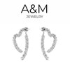 A&M Pink 14K Gold Plated Wheat Heart Earrings for women-