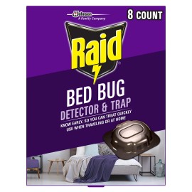 Raid Violet Bed Bug Detection Traps 8 Count Indoor Travel Easy Dispose Detects Early