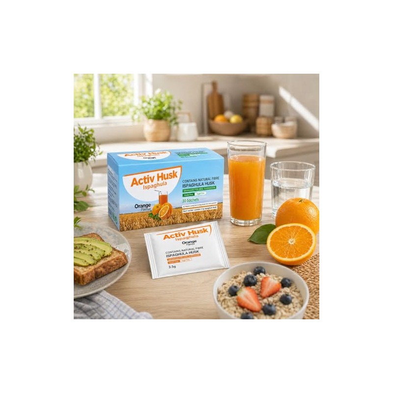 Activ Husk Ispaghula Husk Orange Drink Sachets | Contains Natural