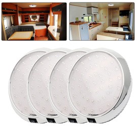 White 46-LED Camper Ceiling Light,12V Car Dome Roof Interior for Car Van Truck RV Auto Motorhome Boat (4pcs)