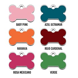 JULIA AND BRUNO Placa de Identificación para Perro con Personalización de Nombre y Teléfono - Varios Colores