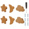 ED-Lumos 6 Pieces Cabinet Knobs Moon Star Cloud Wood Design