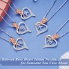 Nymerianoble Heart Necklace Silver Rose Heart Necklaces for Women CZ