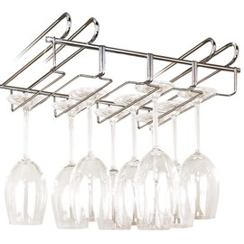 WENKO cupboard insert, glass holder - for 12 glasses, 34 x 8 x 25 cm, width: 6.5 cm, shiny silver