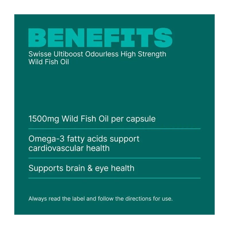 Swisse Ultiboost Odourless High Strength Wild Fish Oil 1500mg 400