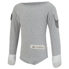 ScratchSleeves | Flip-mitt Bodysuit for Itchy Babies | Grey Marl | 0-3 Months