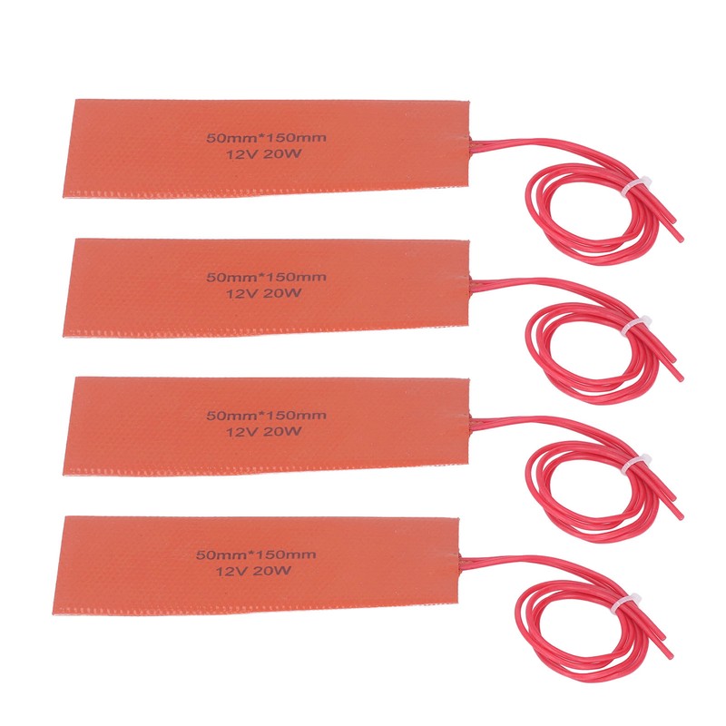 4 Pcs Silicone Rubber Heating Pad Flexible Silicone Heater Mat