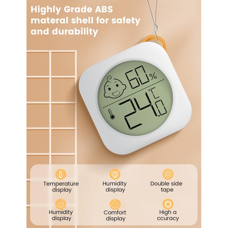 Compact Thermometer Hygrometer Indoor Digital Mini Humidity Meter Room Temperature