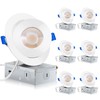 KnLnny Ware Gimbal Recessed Lighting 4 Inch 6 Pack, Ajustable