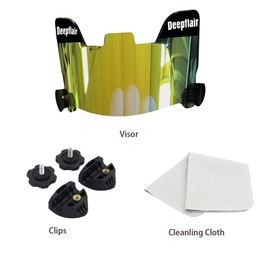 Deepflair Football Helmet VisorFootball Helmet Visor Impact Resistant Visor for Youth&Adult Football Gear (Clear Gold)