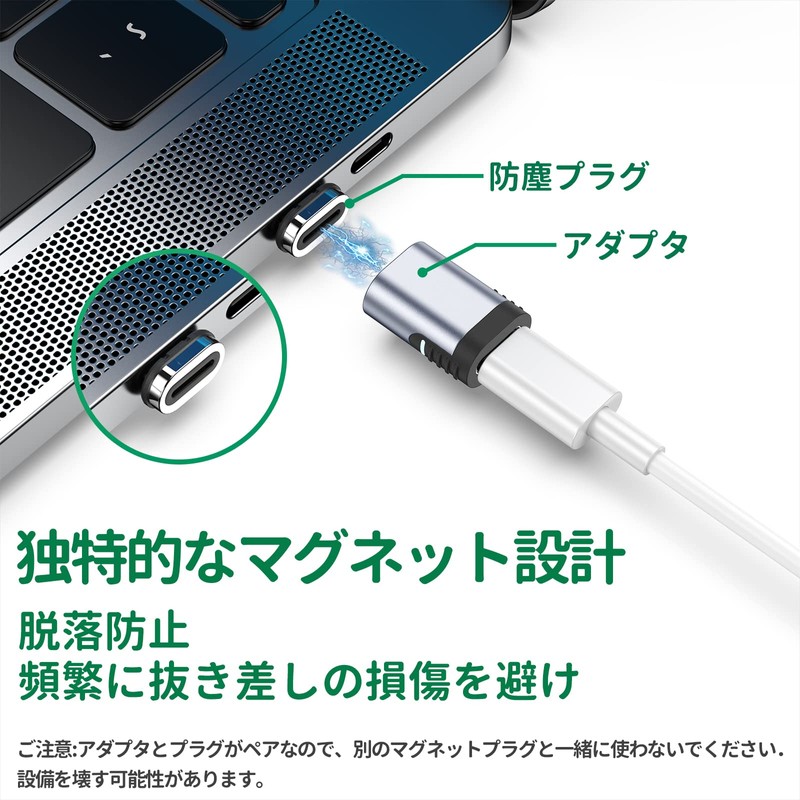 USB TYPE-C Converter Adapter, Flat Magnet, USB 3.1, 40Gbps, PD140W,