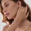 Inpasne Sapphire Bracelet for Women 925 Sterling Silver Princess Cut