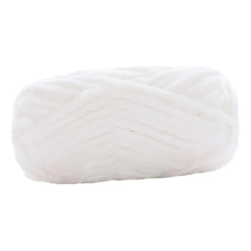 Hilo Grueso, Hilo Voluminoso Para Crochet, 80 M, Hilo Blanco